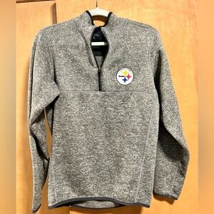 ANTIGUA  PITTSBURGH STEELERS grey quarter zip